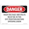 Signmission OSHA Sign, 7" Height, 10" Width, Rigid Plastic, High Voltage 480 Volts Must Be In The Off, Landscape OS-DS-P-710-L-1958 - alternate 1